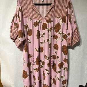 Knox Rose Pink and Orange‎ Floral Midi Dress